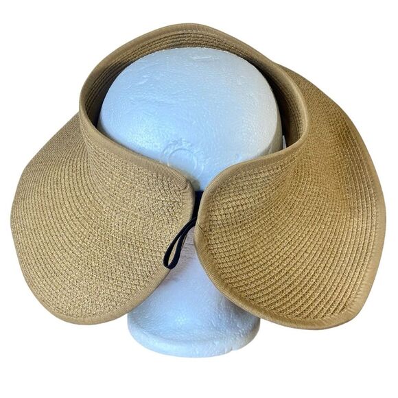 Furtalk Women Wide Brim Roll Up Foldable Sun Visor Beach Hat w Adjustable Strap - Picture 3 of 6